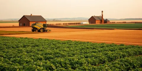 Agriculture dans les Hauts-de-France : champs de betterave sucrière et de pommes de terre