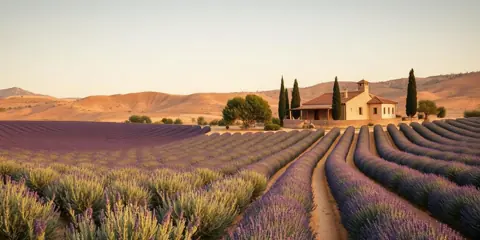 Agriculture en Provence-Alpes-Côte d'Azur : champs de lavande, oliviers et mas provençal